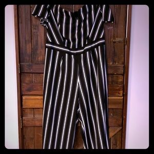 Trendy Plus-Size Striped Jumpsuit